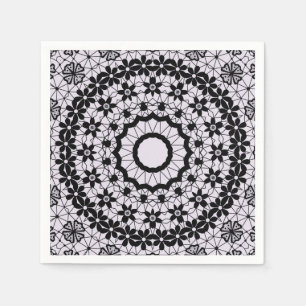 Guardanapo De Papel Lace negro sem costura, rajado retro romântico or