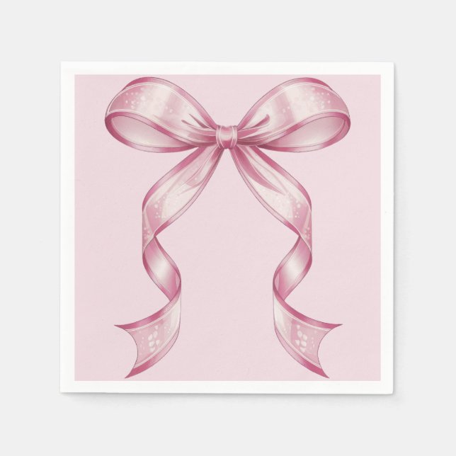 Guardanapo De Papel Laço Coquete Rosa Brilho 1º (Frente)