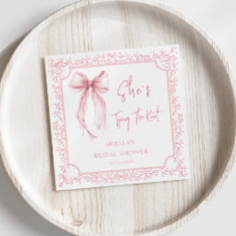 Guardanapo De Papel Laço Rosa Ela Está Se Casando Chá de Noiva