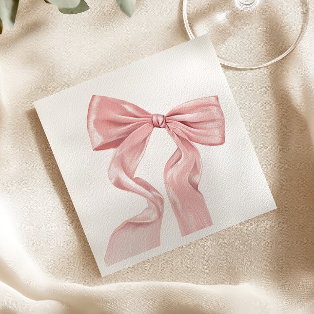 Guardanapo De Papel Laço Rosa Elegante Coquette Papel (Criador carregado)