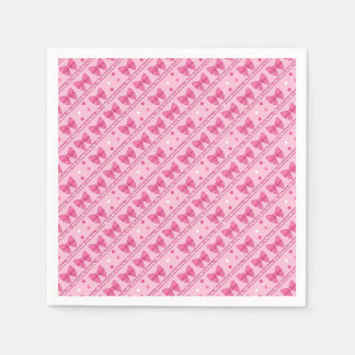 Guardanapo De Papel Laços Rosa Listra Diagonal Bolinhas