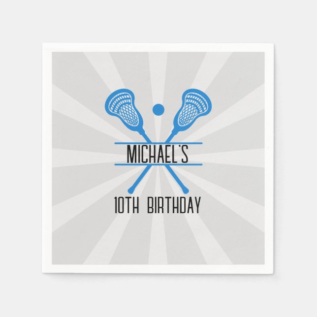 Guardanapo De Papel Lacrosse Sports Birthday (Frente)