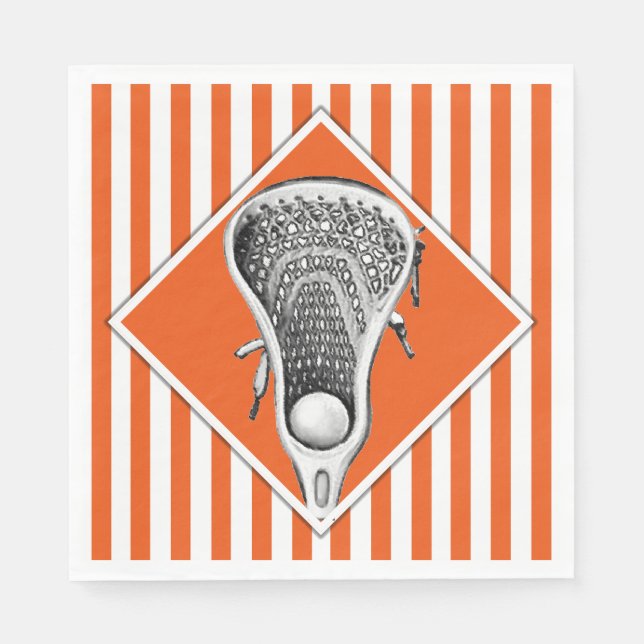 Guardanapo De Papel Lacrosse Sports Orange Napkins (Frente)