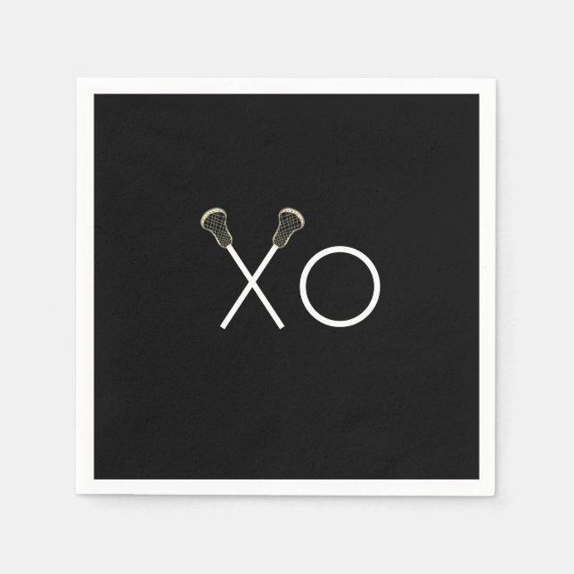 Guardanapo De Papel Lacrosse Team Black (Frente)