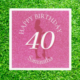 GUARDANAPO DE PAPEL LADIES PINK GLITTER BIG BIRTHDAY