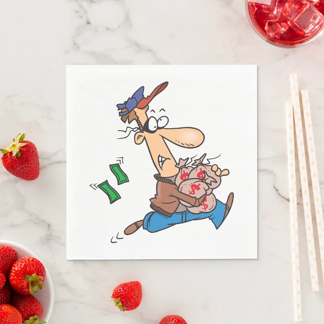 Guardanapo De Papel Ladrão roubando dinheiro (Criador carregado)