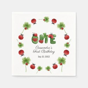 Guardanapo De Papel Ladybug Alphabet - Letra Kids primeiro aniversario