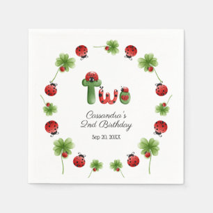 Guardanapo De Papel Ladybug Alphabet - Letra Kids segundo aniversário