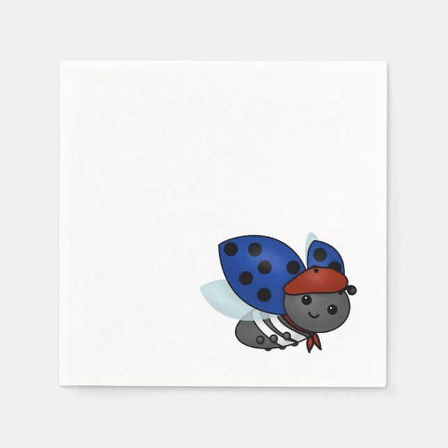 Guardanapo De Papel Ladybug francês, sorria (Frente)