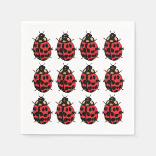 Guardanapo De Papel Ladybug Red Black Insect Party Ladybug