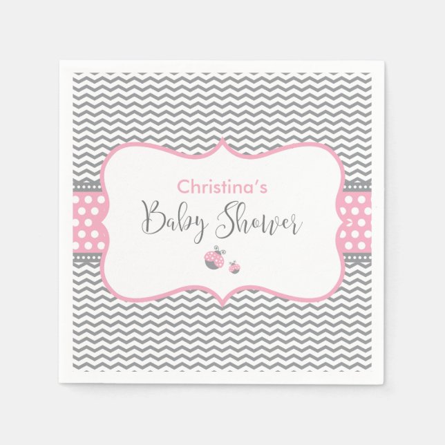 Guardanapo De Papel Ladybug Rosa (Frente)