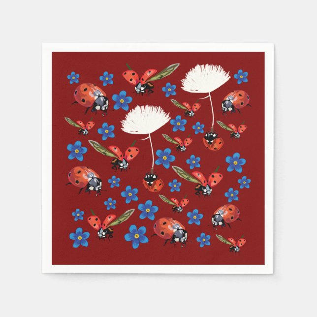 Guardanapo De Papel Ladybugs Spring Mood   (Frente)