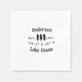 Guardanapo De Papel Lago House ets. Data ano em que as coordenadas per