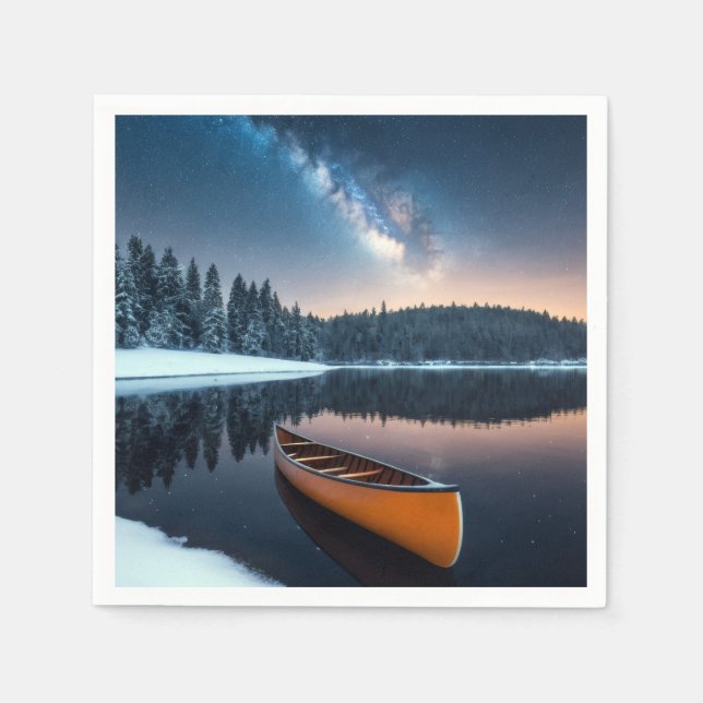 Guardanapo De Papel Lago Natureza no Exterior Paisagem Calmo Relaxe Pa (Frente)