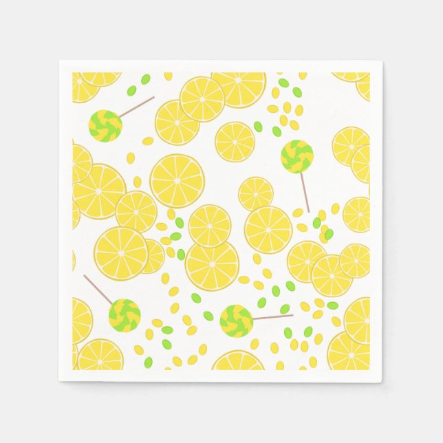 Guardanapo De Papel Lâminas de limão brilhantes sem ferrão doce (Frente)