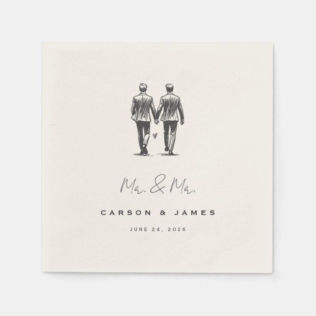Guardanapo De Papel Langley Sr. e Sr. Wedding (Frente)