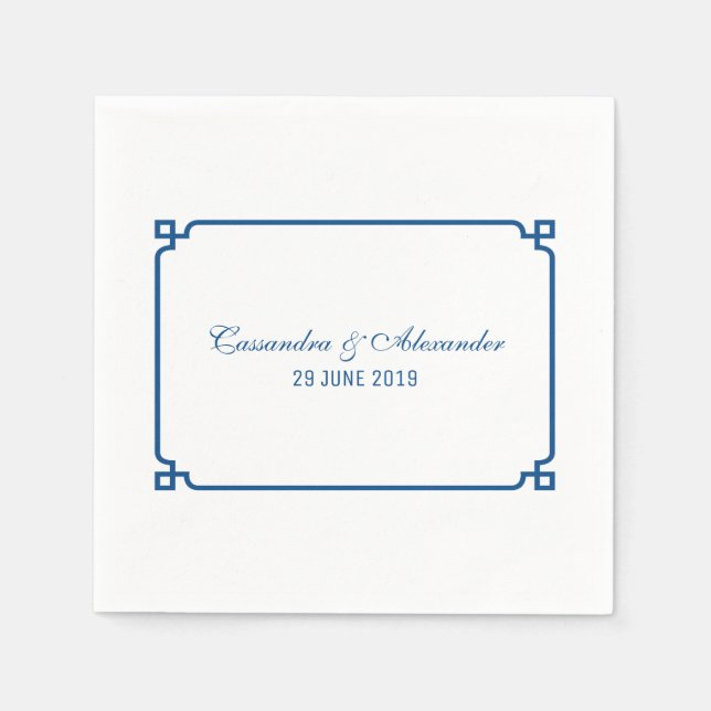 Guardanapo De Papel Lapis Blue Deco Chic Wedding (Frente)