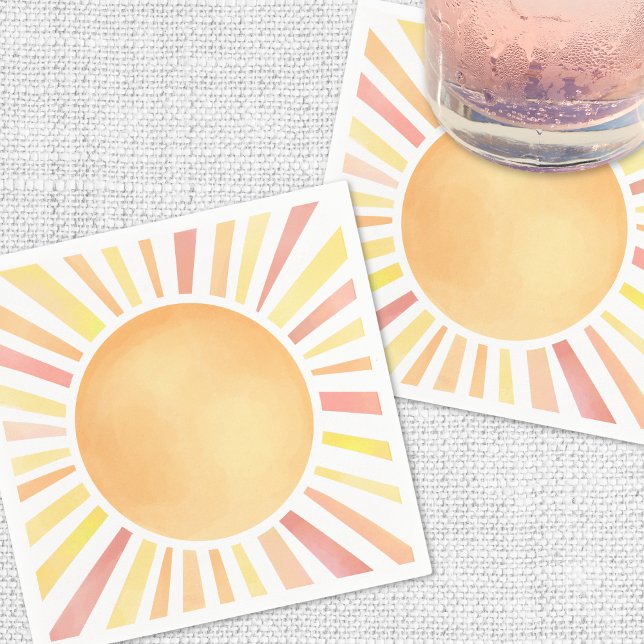 Guardanapo De Papel Laranja Amarelo Sol (Sunshine Yellow Orange Sun Napkins)