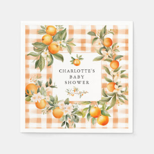 Guardanapo De Papel Laranja Blossom Brilho Pequeno Chá de fraldas Cuti