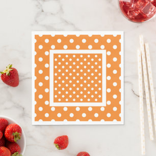 Guardanapo De Papel Laranja Com Bolinhas Brancas Nápoles
