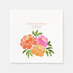 Guardanapo De Papel Laranja Cor-de-rosa-quente elegante