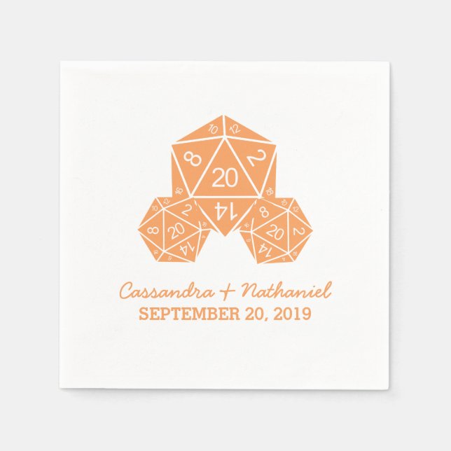 Guardanapo De Papel Laranja D20 Papel de Casamento Secundário Napkins (Frente)