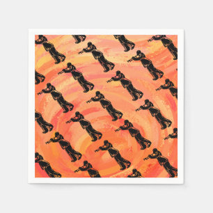 Guardanapo De Papel Laranja da trombeta das noites da dança de New