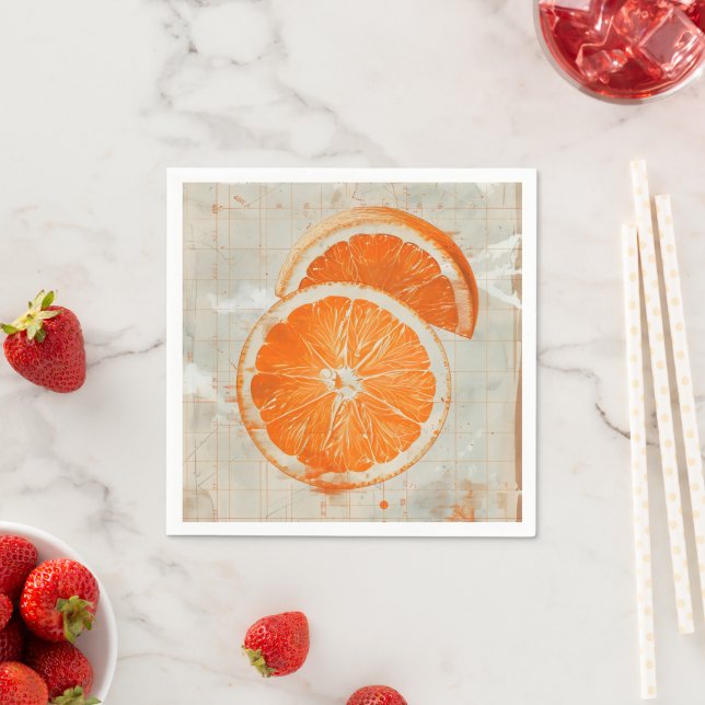 Guardanapo De Papel Laranja Da Velha Escola (Insitu)