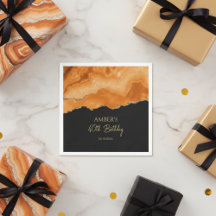 Laranja Dourado Brilho Mármore Aquarela