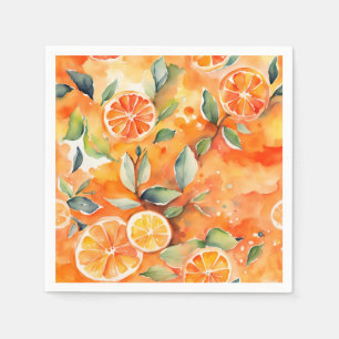 Guardanapo De Papel Laranja Fatias de Água Fresca Citrus Design