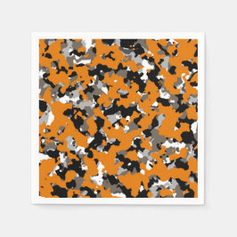 Guardanapo De Papel Laranja Preto Cinza Bege Impressão Camuflagem Camo