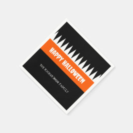 Guardanapo De Papel Laranja Preto Personalizado Feliz Halloween