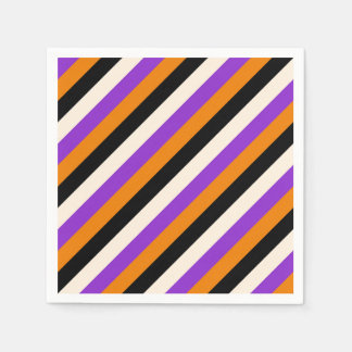 Guardanapo De Papel Laranja Roxo Preto Listra de Halloween