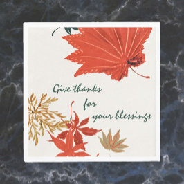 Guardanapo De Papel Laranja Russo e Obrigados Dourados