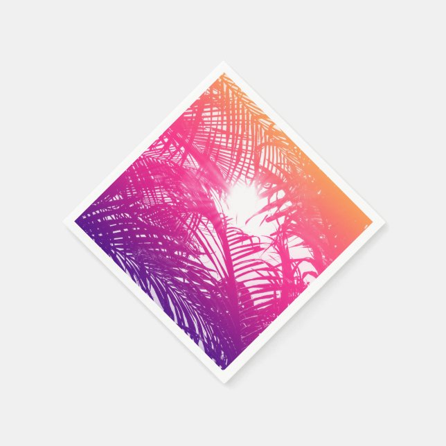 Guardanapo De Papel Laranja Tropical, Rosa, e Mãos Púrpuras (Canto)