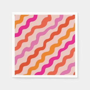 Guardanapo De Papel Laranja Vermelho Cor-de-rosa com Abstrato strição 