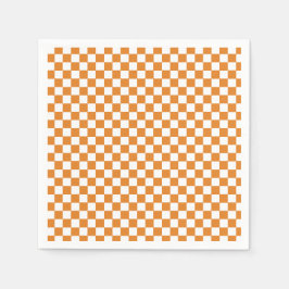 Guardanapo De Papel Laranja Xadrez Retro