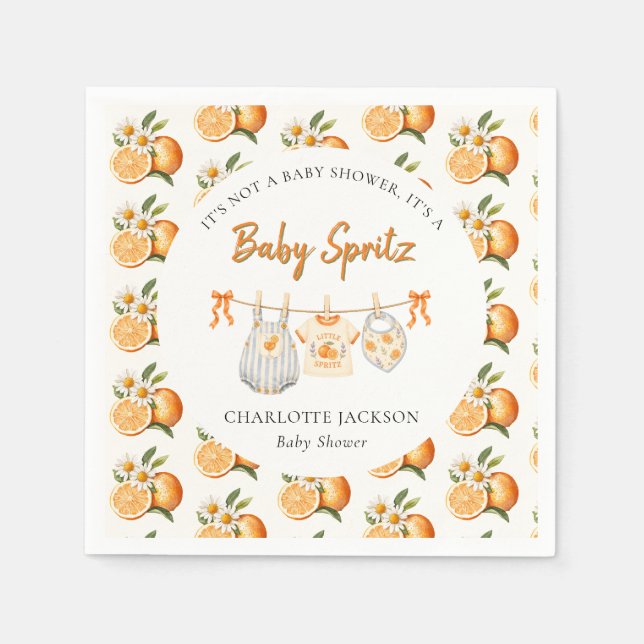 Guardanapo De Papel Laranjada Bebê Spritz Churrasco de Bebê  (Frente)