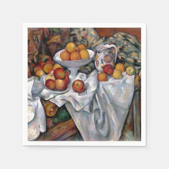 Guardanapo De Papel Laranjas da Vida Estática - Paul Cezanne Pintura (Frente)