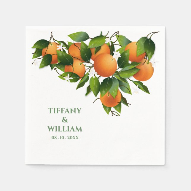 Guardanapo De Papel Laranjas Frutas de citrinos Cocktail Partido Napki (Frente)