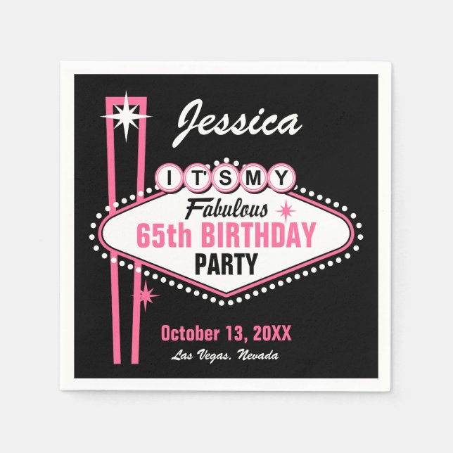 Guardanapo De Papel Las Vegas Pink É Meu (Frente)