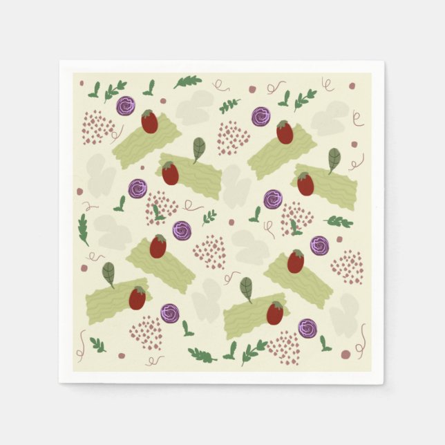 Guardanapo De Papel Lasagna Soup Pizza Restaurante Queijo Espaguete (Frente)