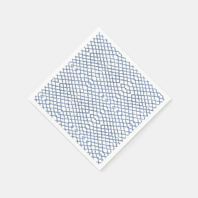 Guardanapo De Papel Latice de Chinoiserie Azul e Branco (Canto)