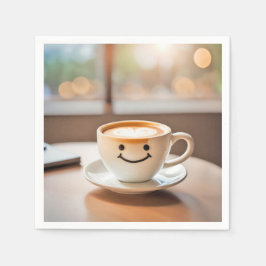 Guardanapo De Papel Latte Sorrindo Por Janela Sunny