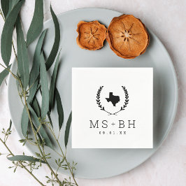 Guardanapo De Papel Laurel Crest Texas Wedding Monograma