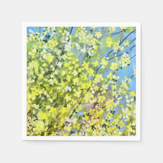 Guardanapo De Papel Lauren RosenbergBlooming Forsythia Cocktail Napkin