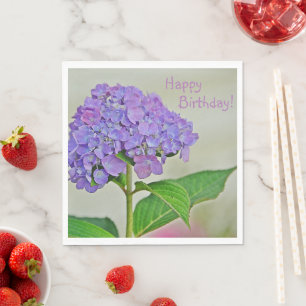 Guardanapo De Papel Lavanda de aniversário feliz Hydrangea