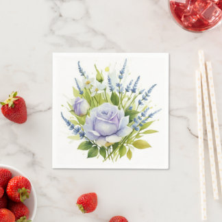 Guardanapo De Papel Lavanda de aquarelas Flores selvagens