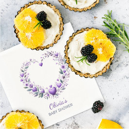 Guardanapo De Papel Lavanda de Chá de fraldas de Coração Floral