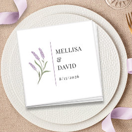 Guardanapo De Papel Lavanda Elegante Casamento Floral Cocktail Napkin
